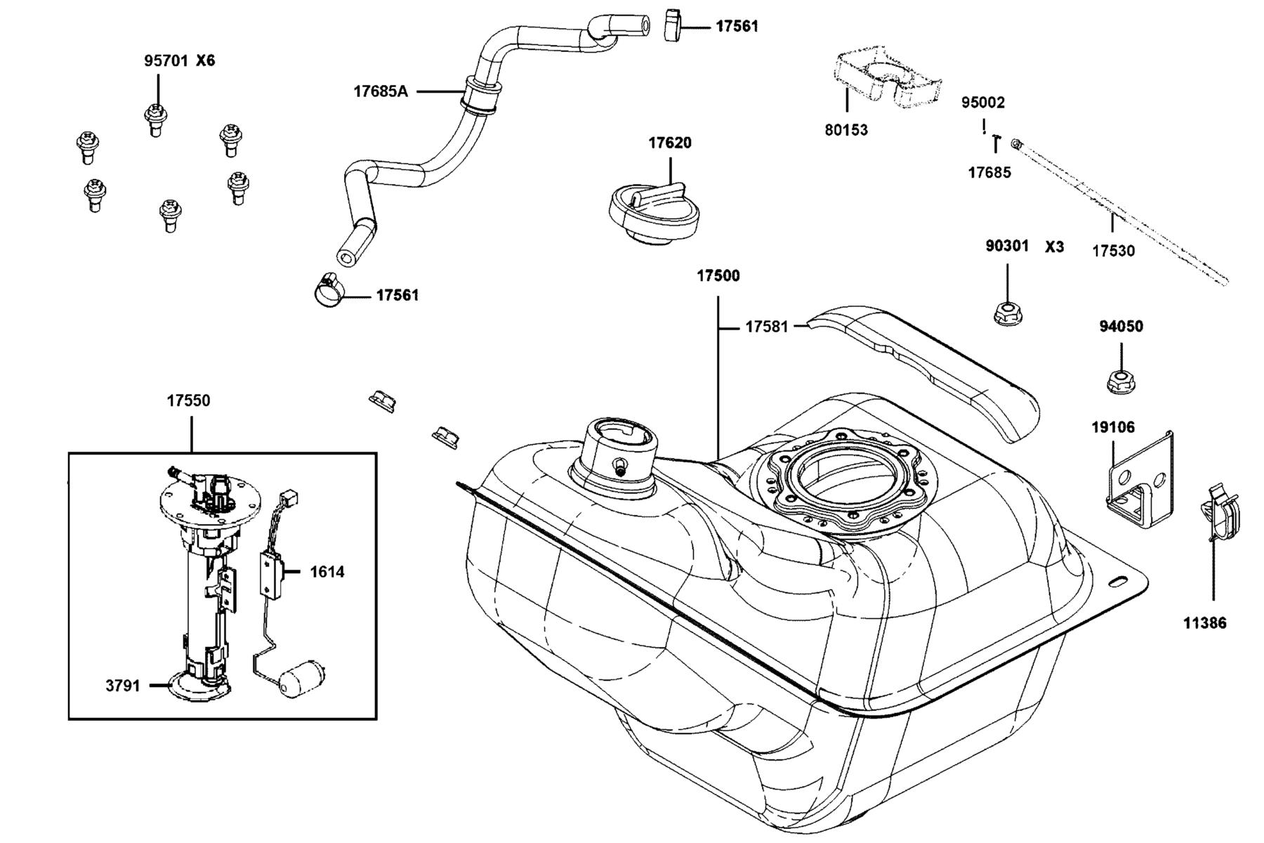 DOWNTOWN GT 350 Fuel Tank parts diagram