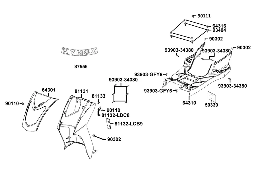 F05 Front Cover and Front Fender parts diagram