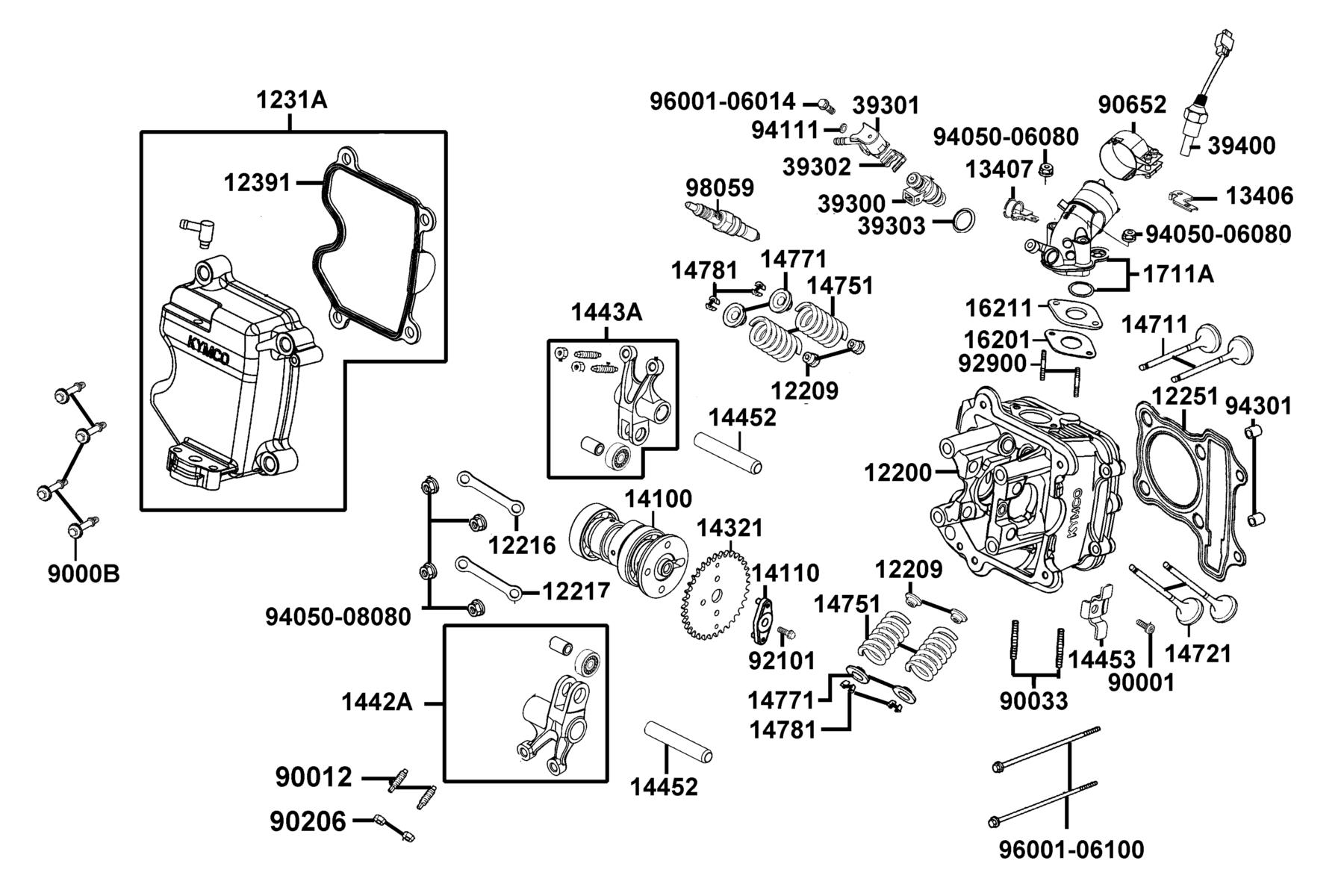 People S 150i ABS(2022) Cylinder Head parts diagram