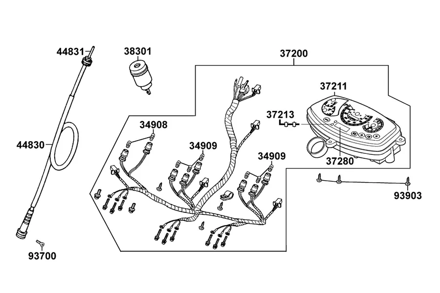 F02 Speedometer parts diagram