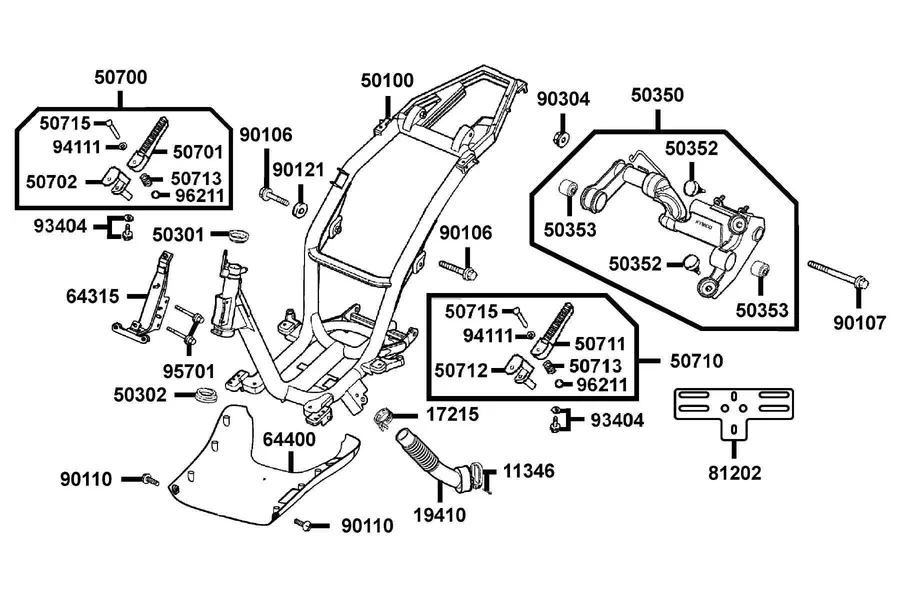 F20 Frame Body parts diagram