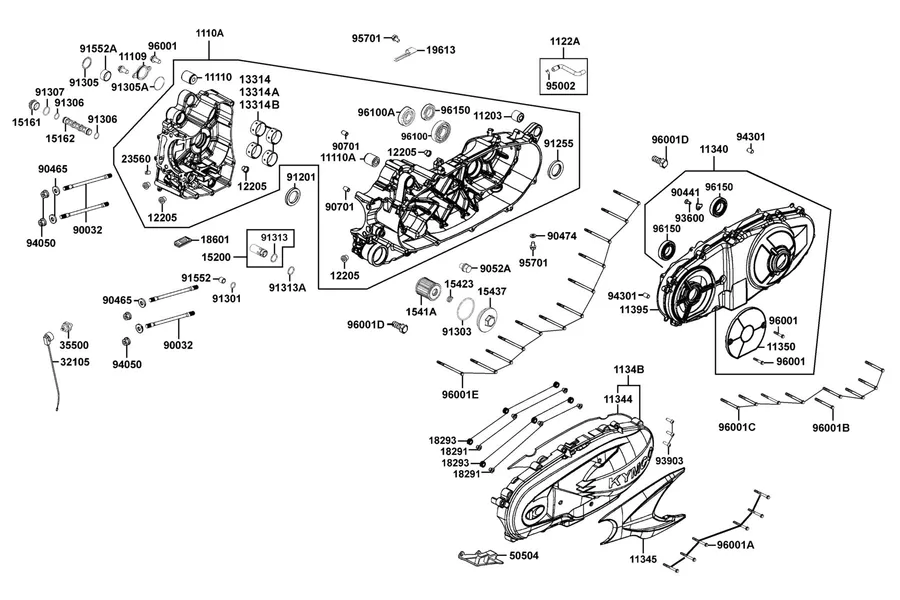 E01 Crank Case parts diagram