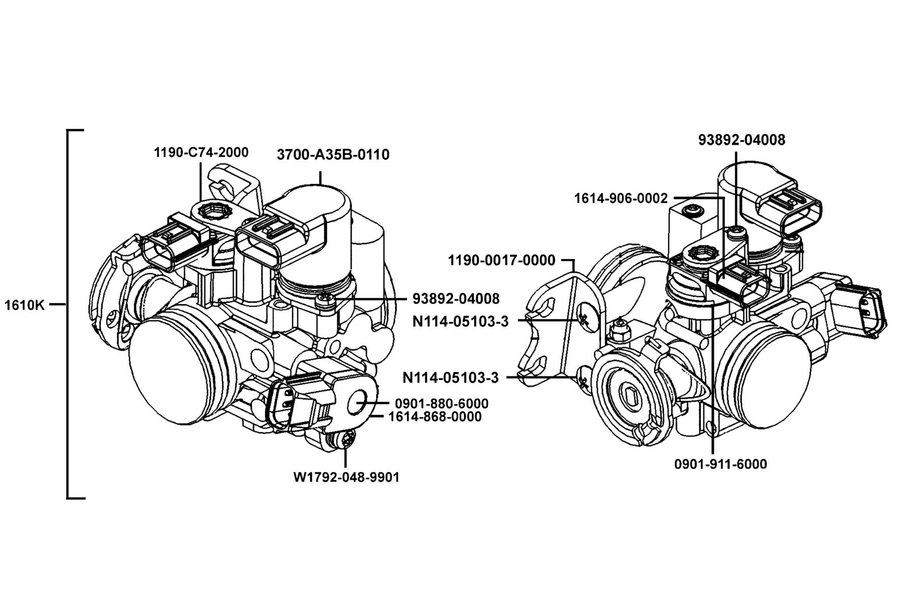 DOWNTOWN GT 350 Throttle Body Assy parts diagram