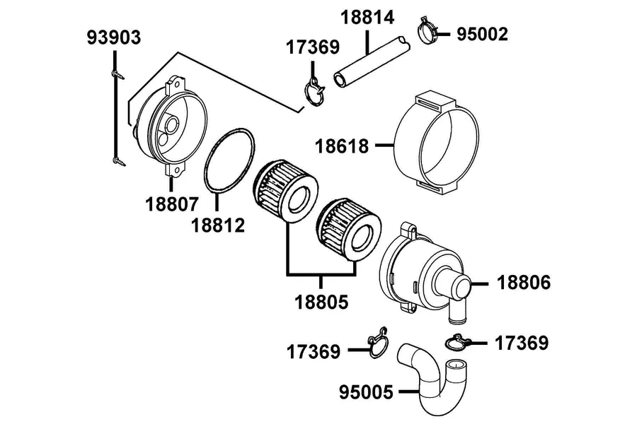 F23 Air Cleaner Two parts diagram