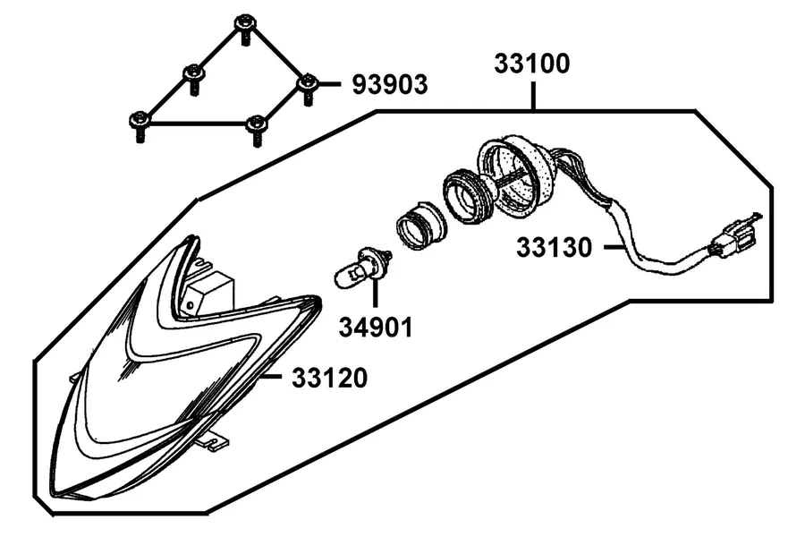 F01 Head Light parts diagram