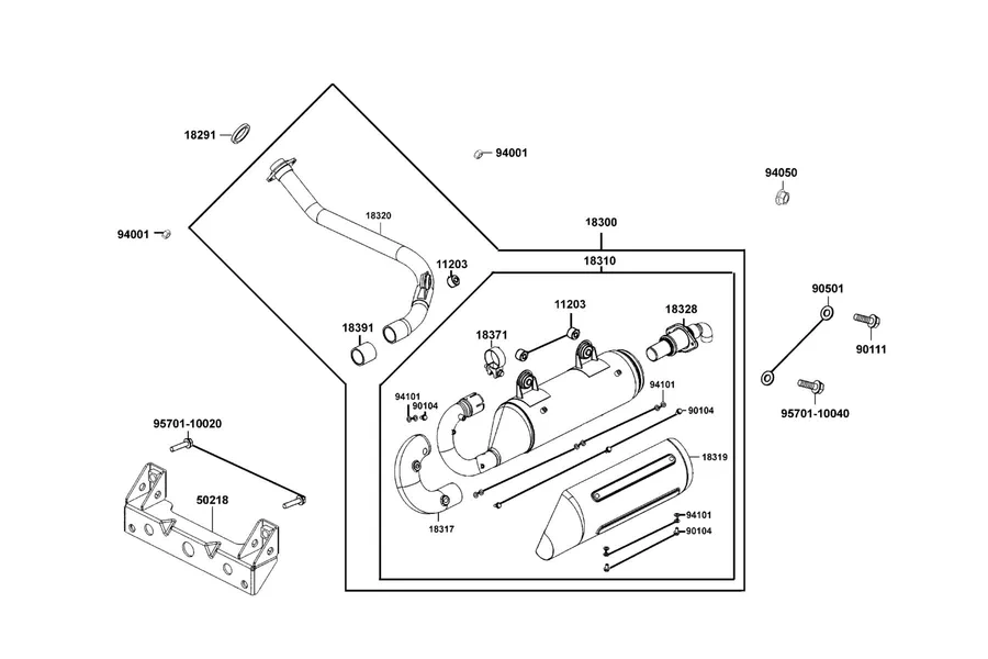 F14 Exhaust Muffler parts diagram