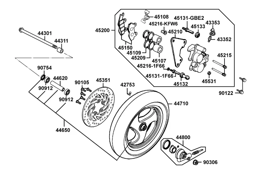 F07 Front Wheel parts diagram