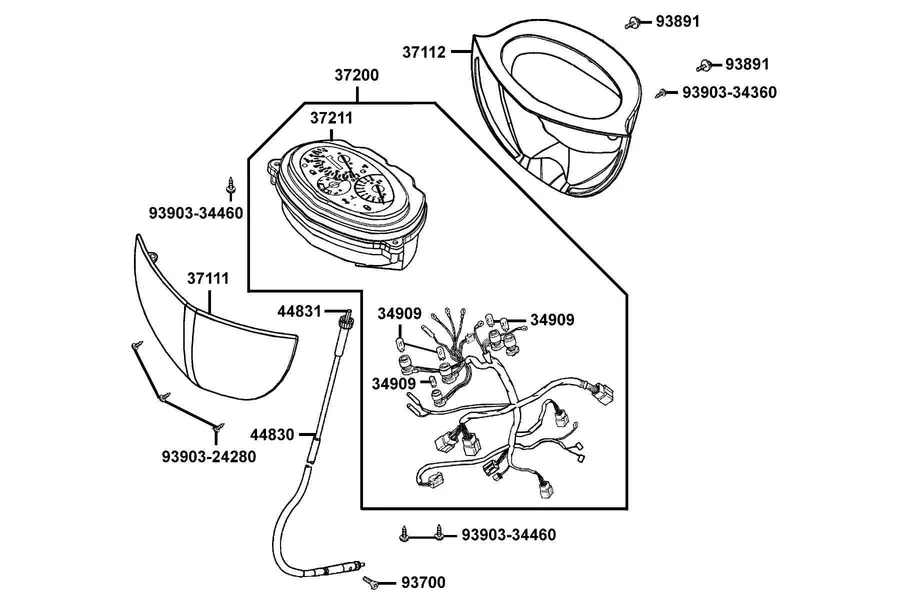 F02 Speedometer parts diagram