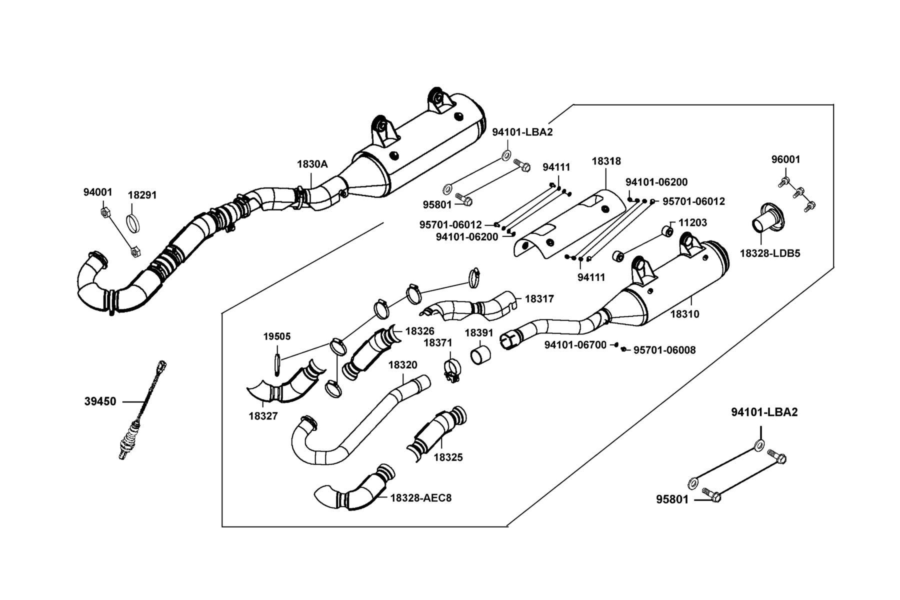 MXU 700i(2019) Exhaust Muffler parts diagram