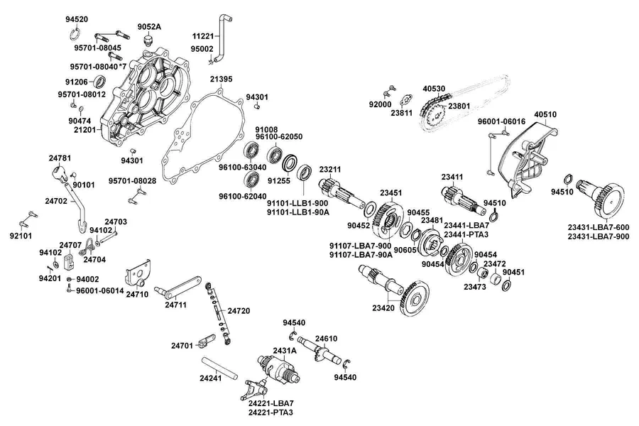 E07 Transmission parts diagram