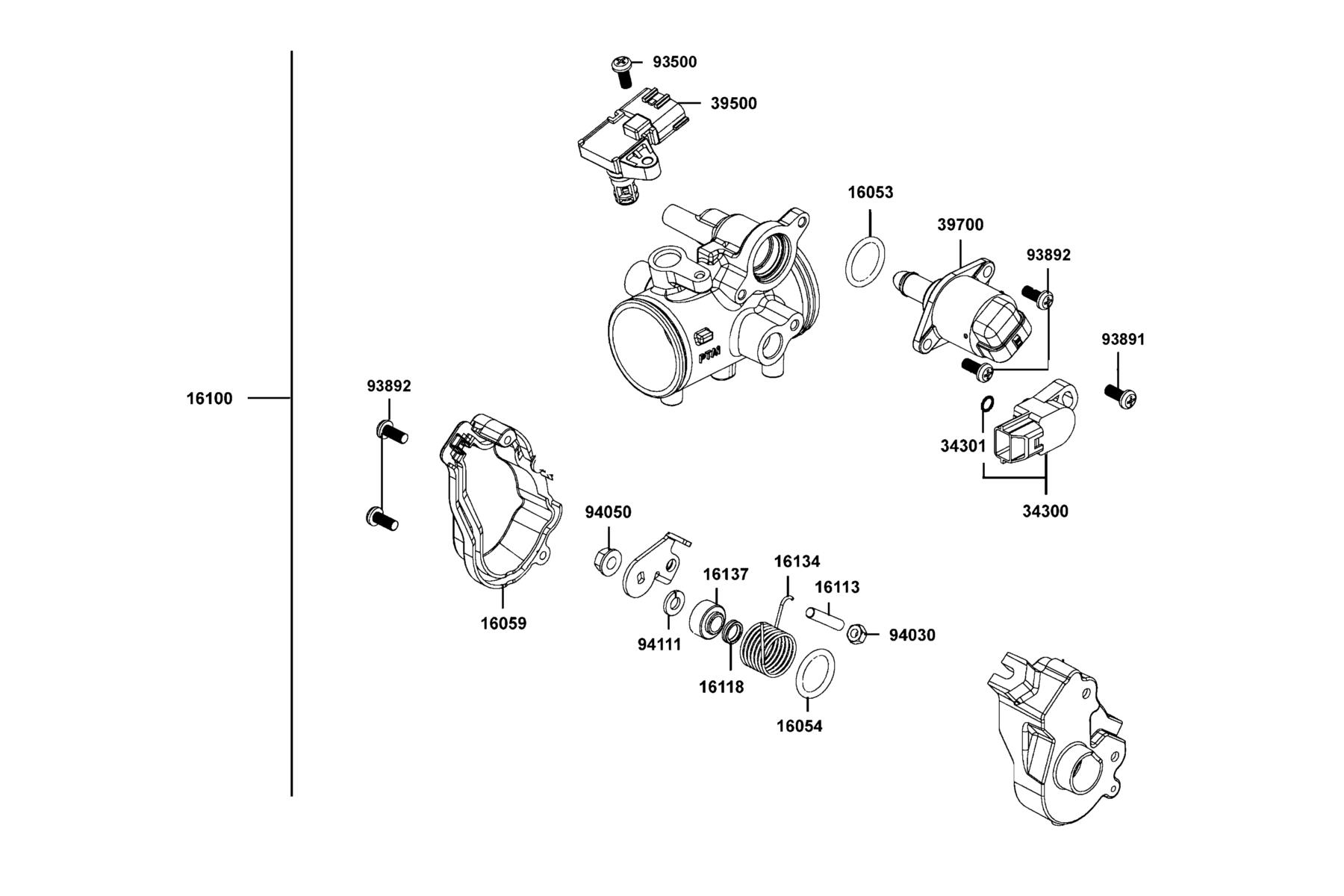 MXU 700i (2022) THROTTLE BODY, ASSY. parts diagram