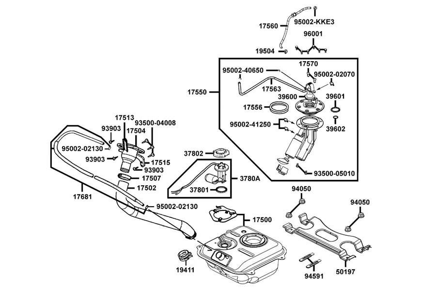 F10 Fuel Tank parts diagram