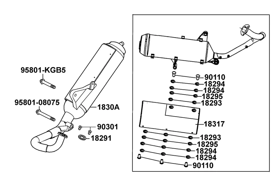 F15 Exhaust Muffler parts diagram