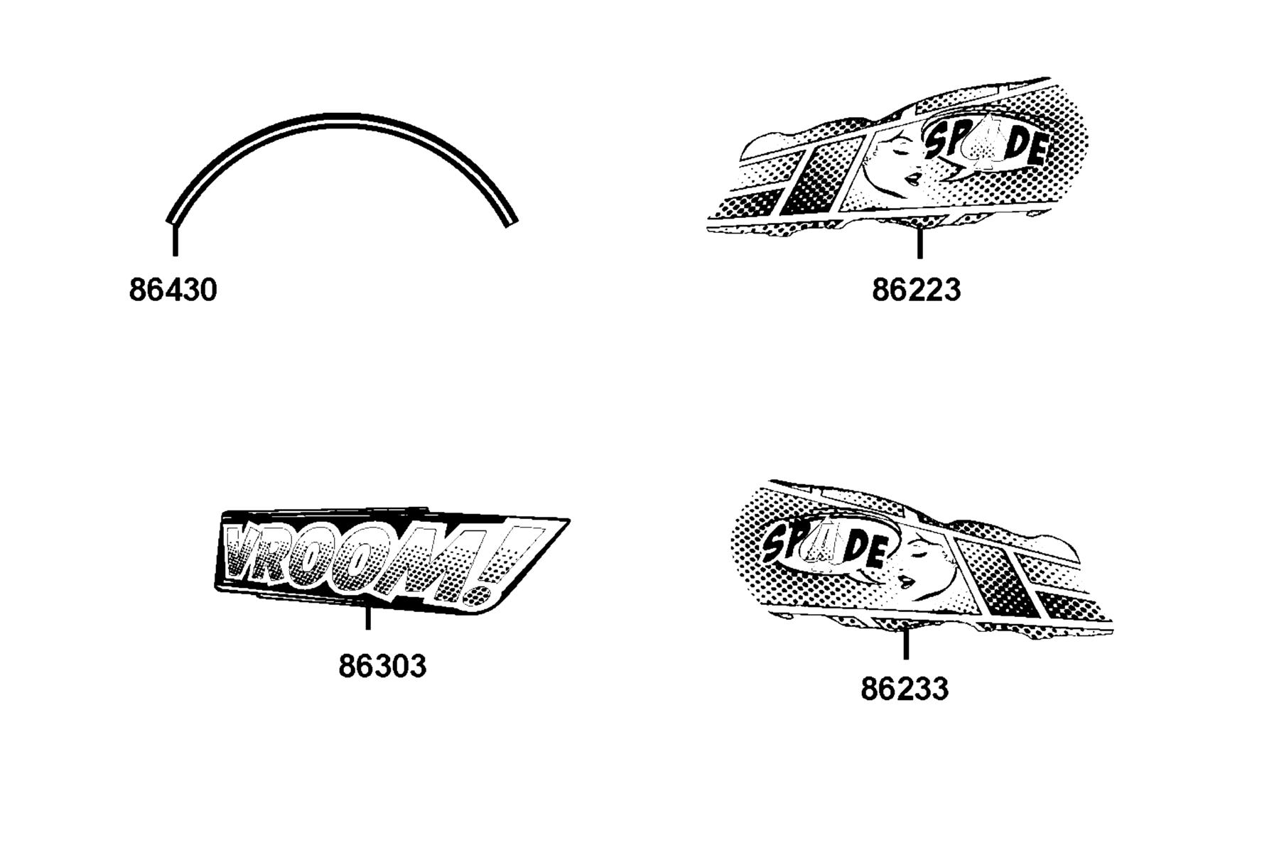 SPADE 150 FI(2020) Emblem ● Stripe parts diagram