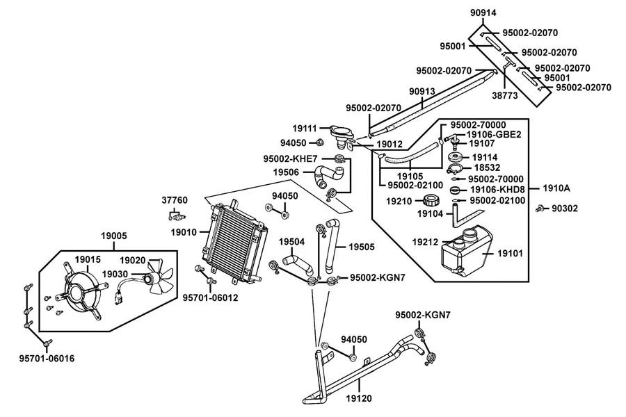 F21 Radiator parts diagram