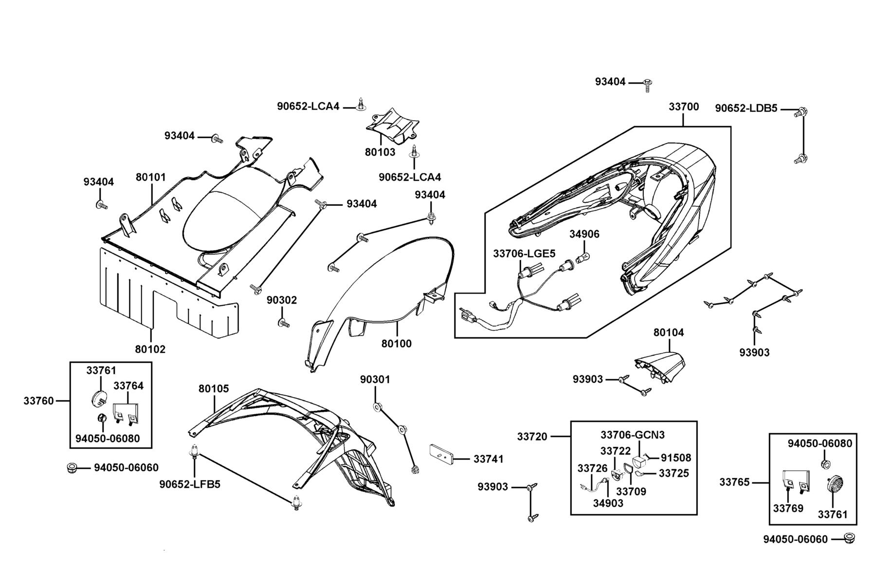 PEOPLE GTi 300 (2016~) Light Tail parts diagram