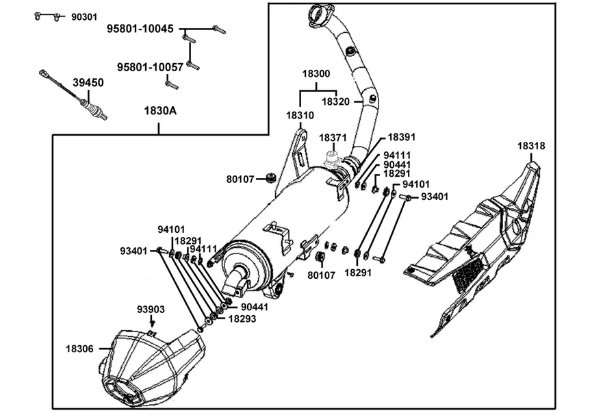 F14 Exhaust Muffler parts diagram