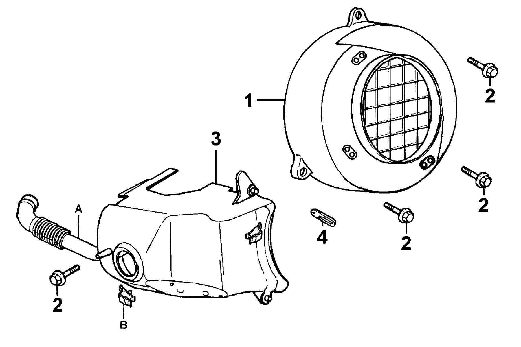 KYMCO COBRA 50 (2000-2003) Fan Cover and Shroud parts diagram