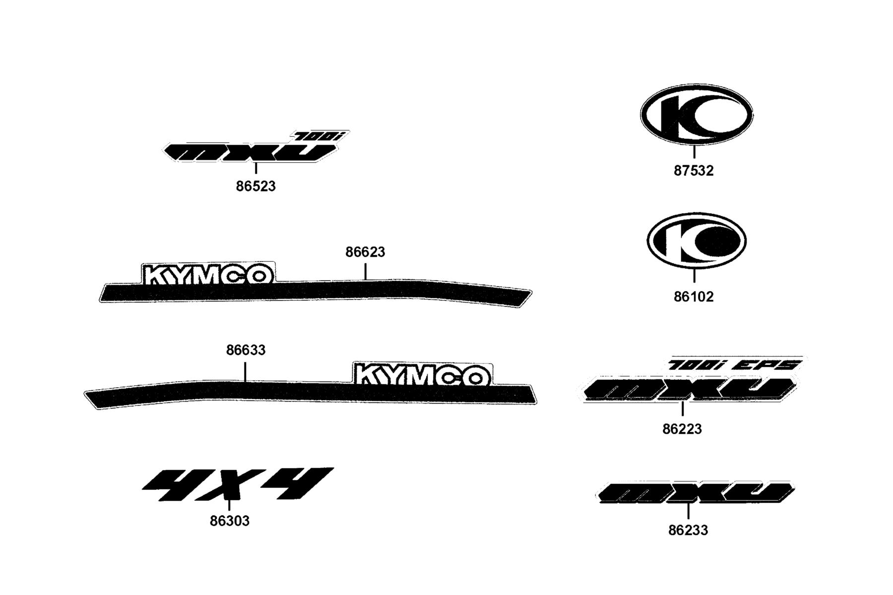 MXU 700i EPS (2017~) Emblem●Stripe parts diagram