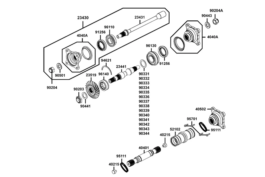 E10 Shaft Drive Front parts diagram