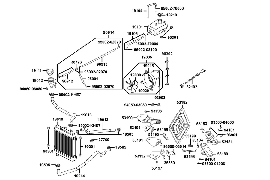 F21 Radiator parts diagram
