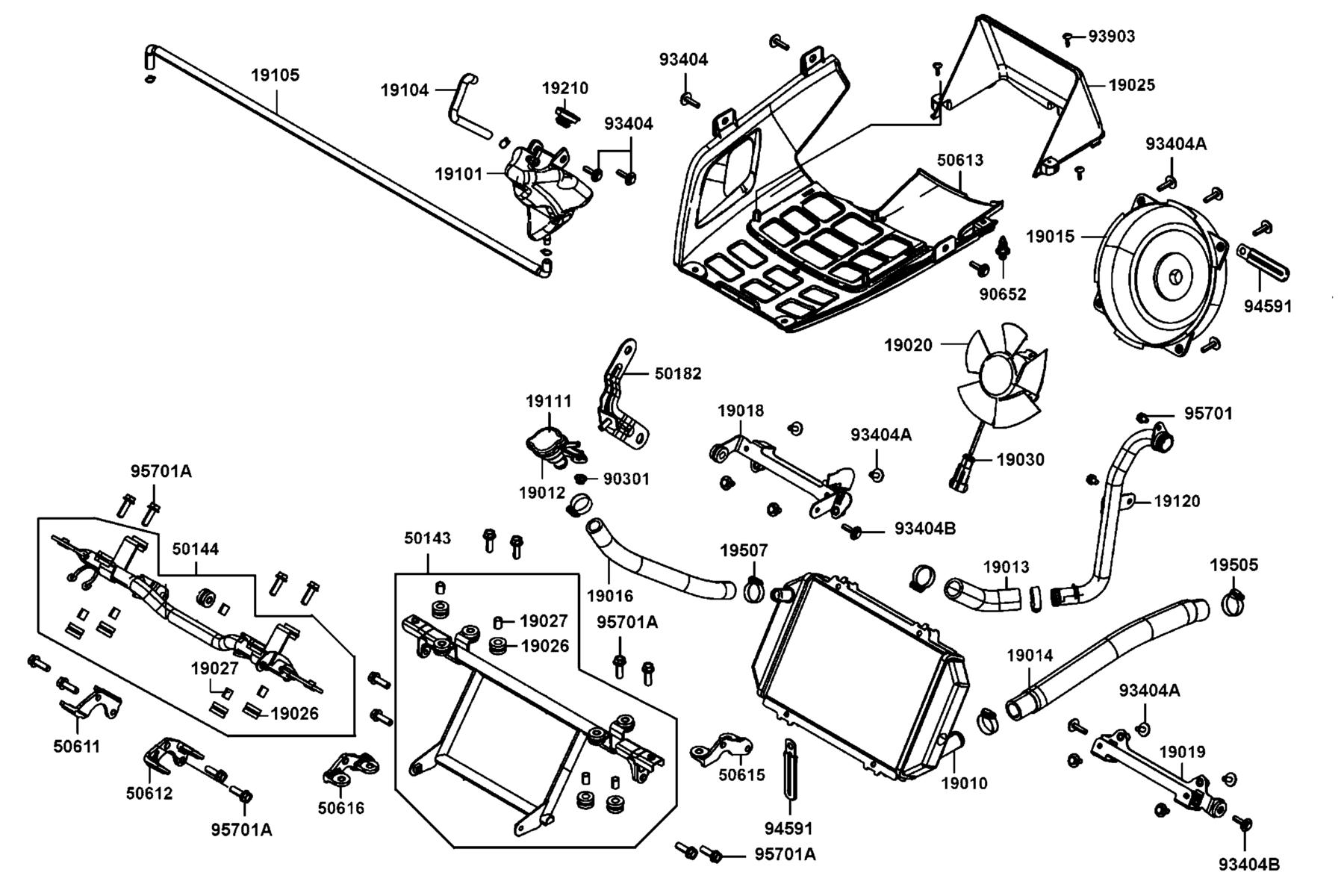 AK550 2022 Radiator parts diagram