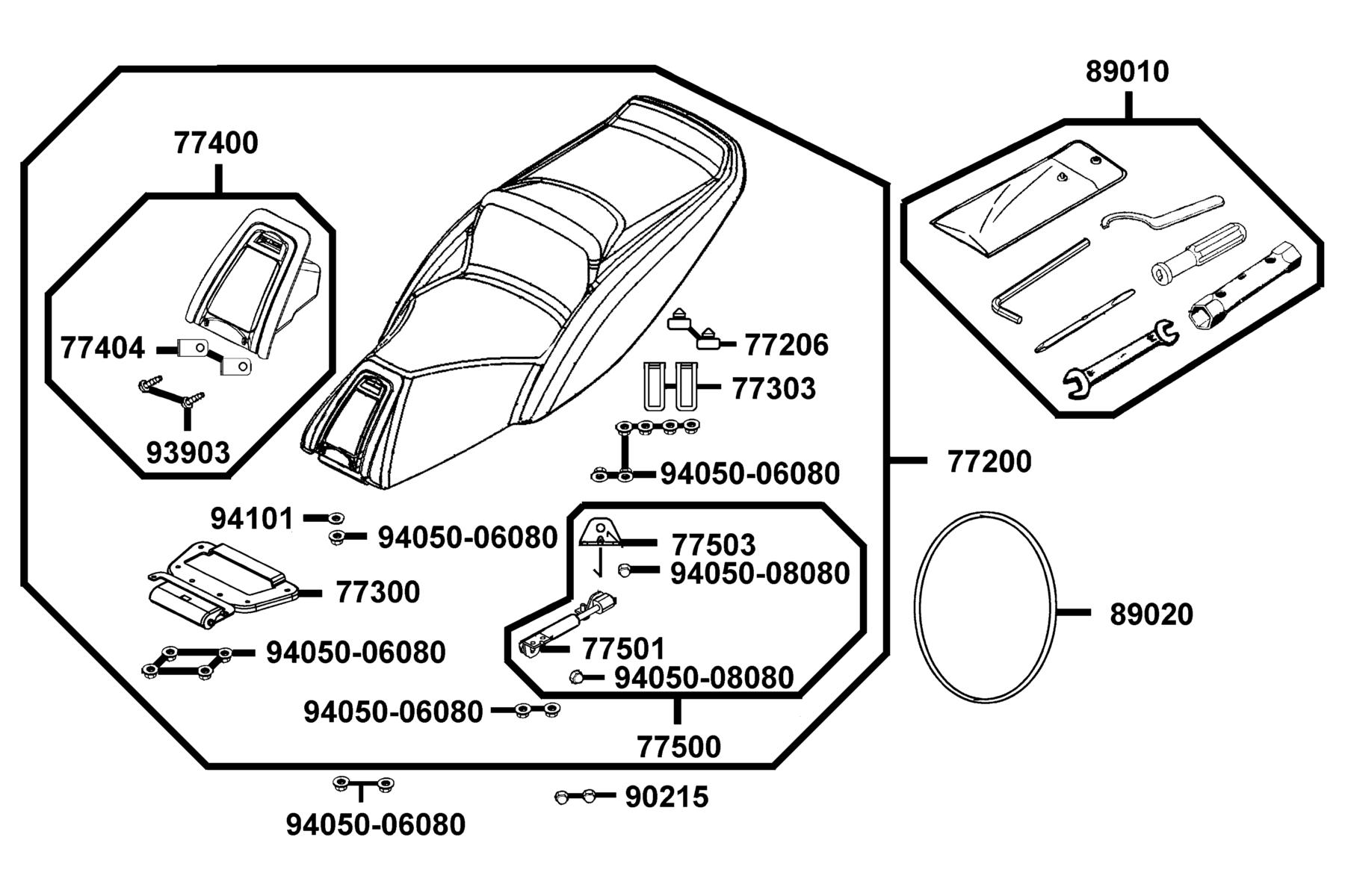 KYMCO MYROAD 700i (2014) Seat parts diagram