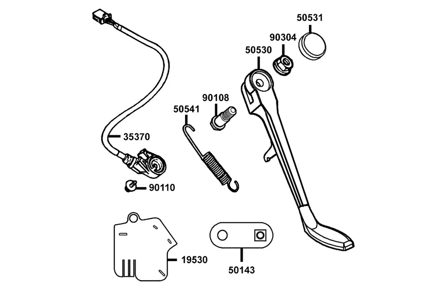 F20 Side Stand parts diagram
