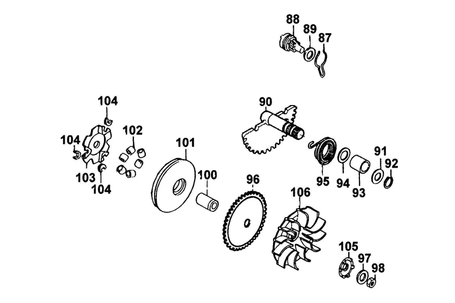 E06 Drive Face parts diagram