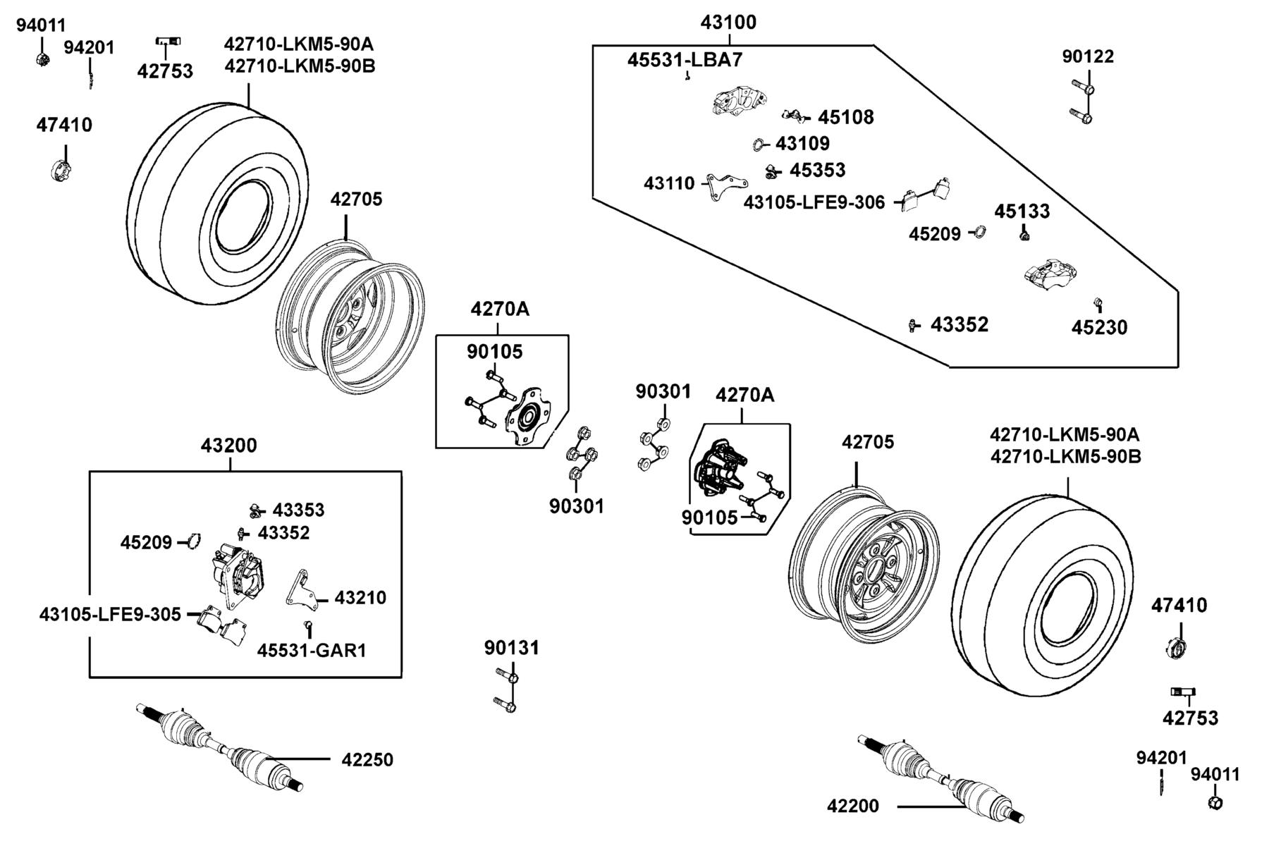 MXU 700i (2017~) Rear Wheel parts diagram
