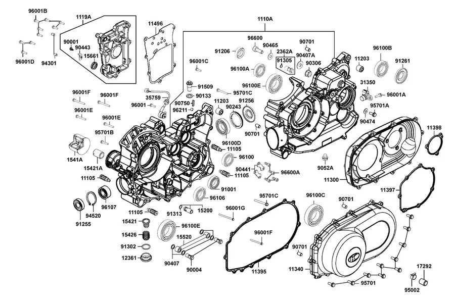 E01 Crank Case parts diagram
