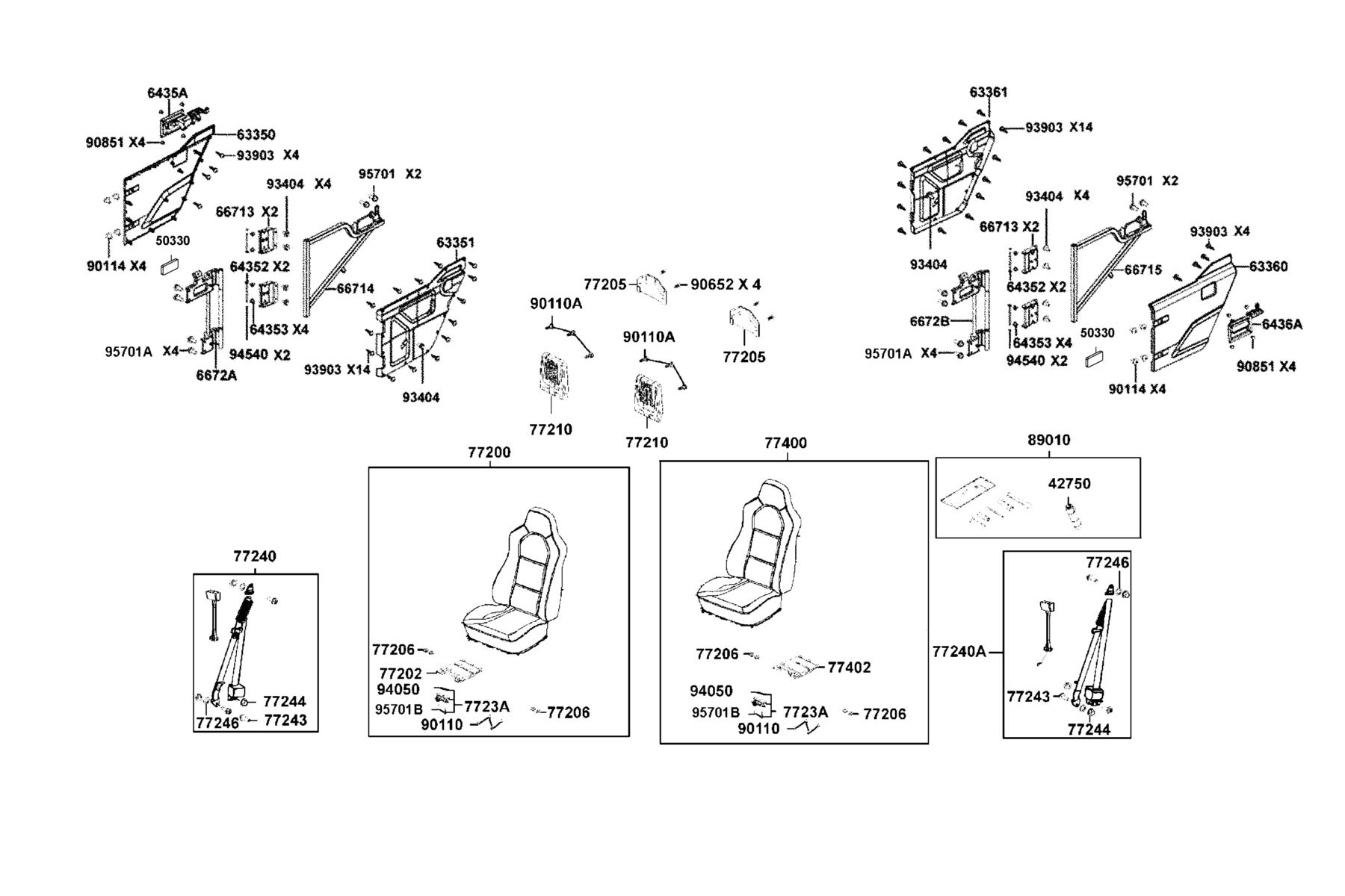 UXV 700I (OFF ROAD) 2025 EPA Seat parts diagram