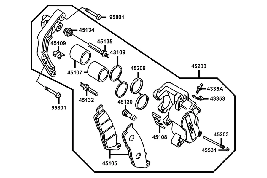 F09 Front Caliper parts diagram