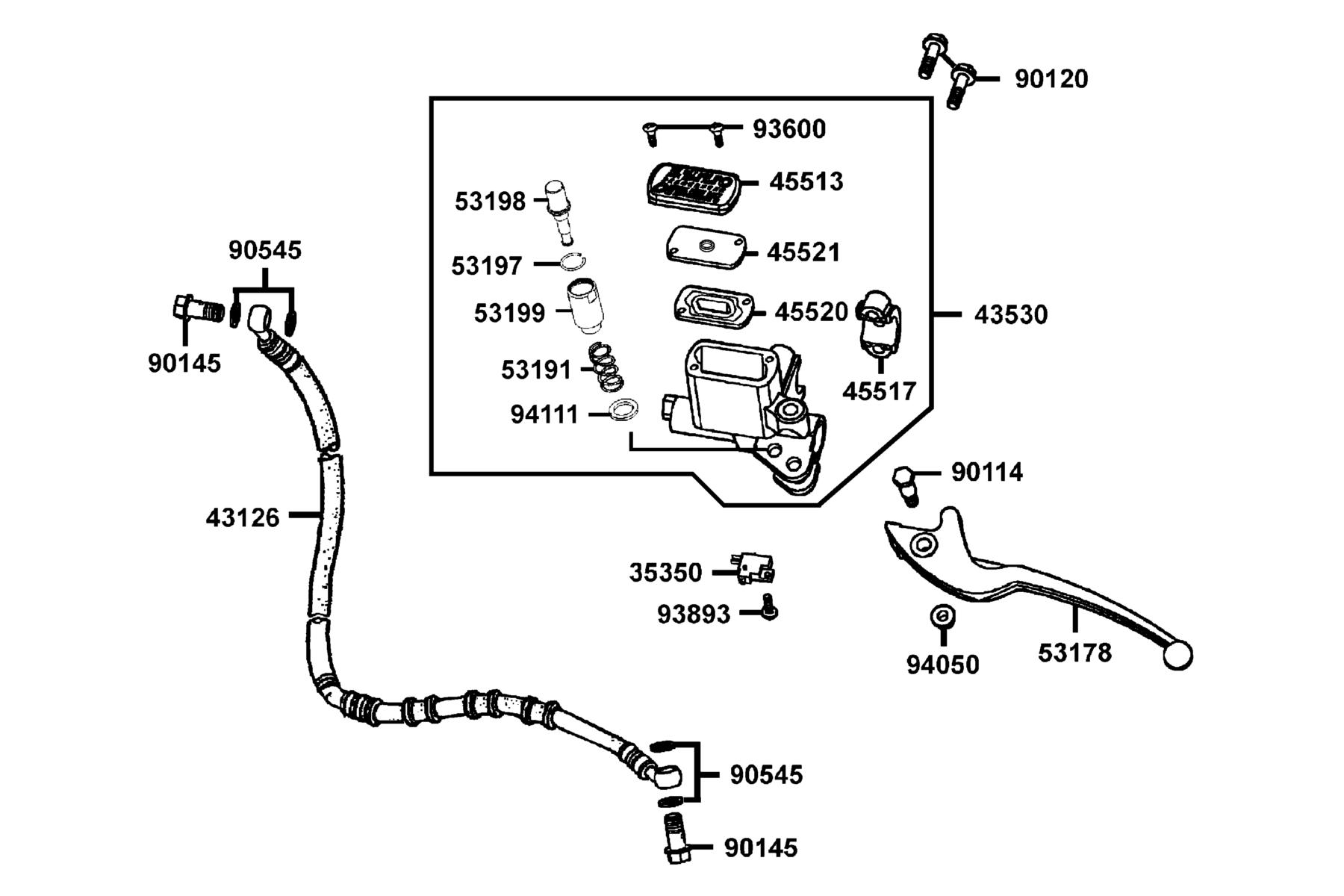 Mongoose 70s(2021) Front Handle Bracket parts diagram