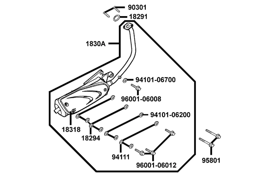 F14 Exhaust Muffler parts diagram