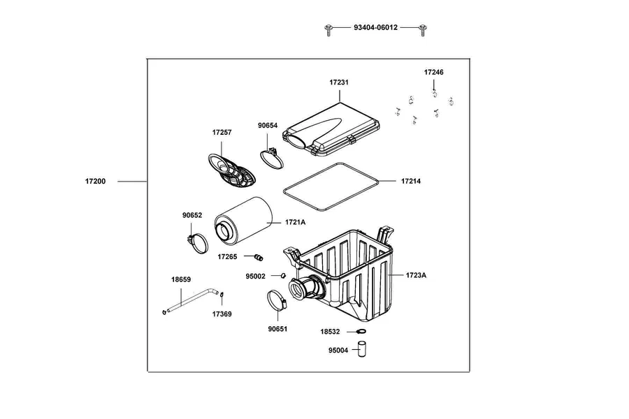 F13 Air Cleaner parts diagram