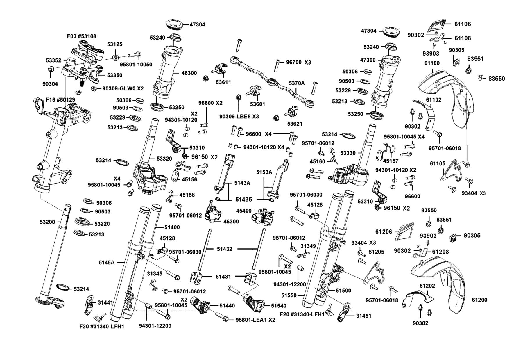 CV3 Front Cushion parts diagram