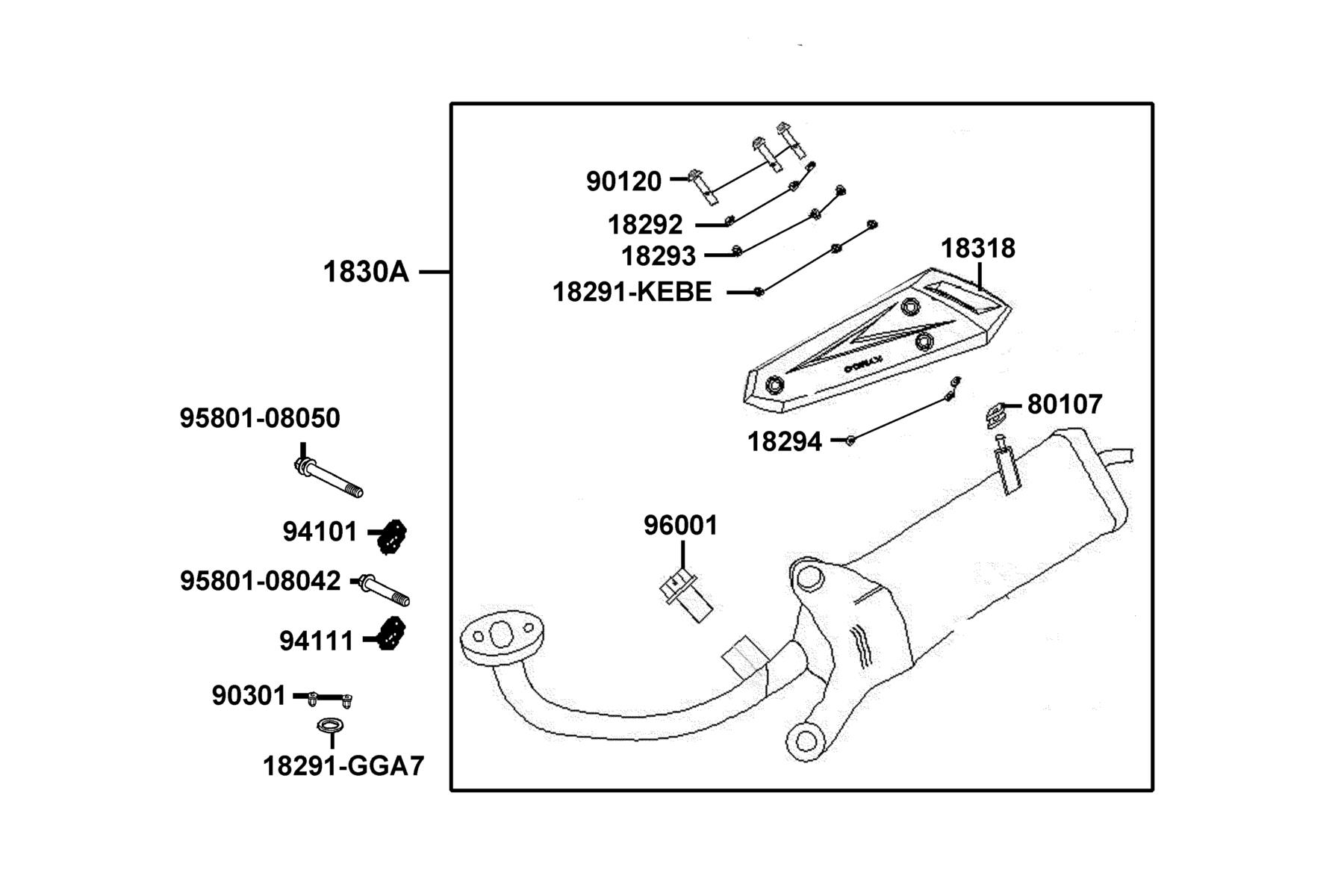 SUPER8 150X OFF-ROAD(2015~) Exhaust Muffler parts diagram