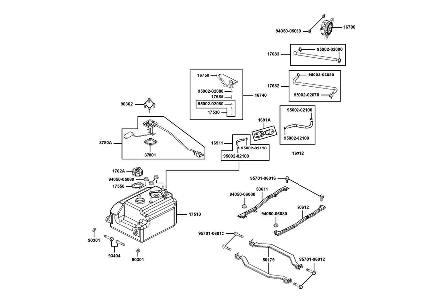 F10 Fuel Tank parts diagram