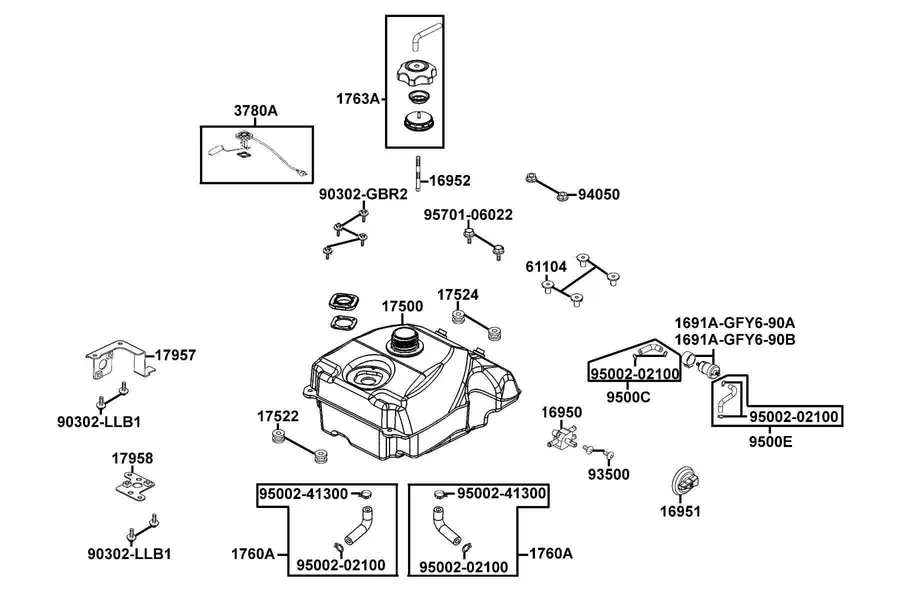 F10 Fuel Tank parts diagram