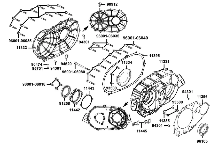 E02 Cover Right Crank Case parts diagram