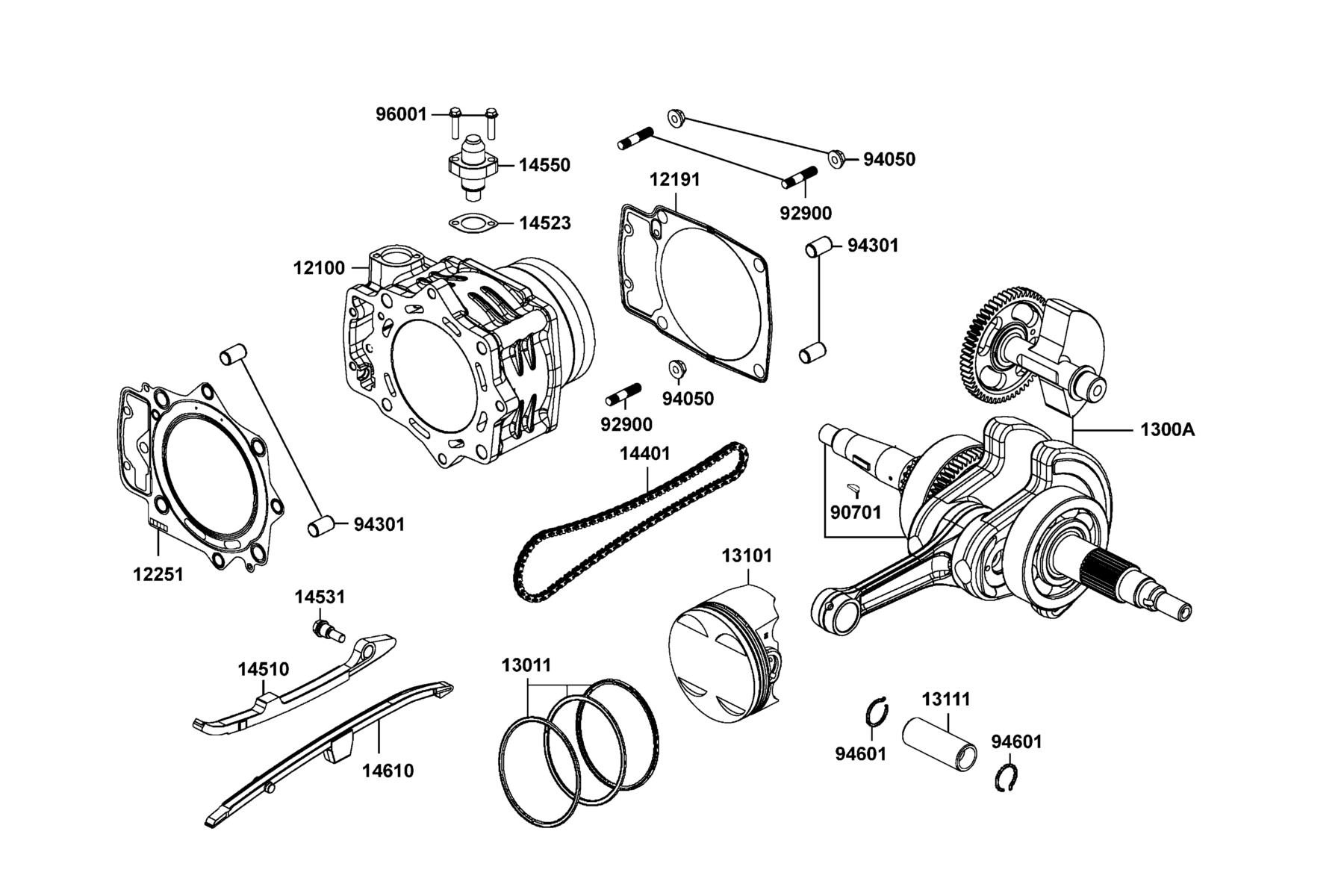MXU 700i (2022) Cylinder ● Piston ● Crankshaft parts diagram