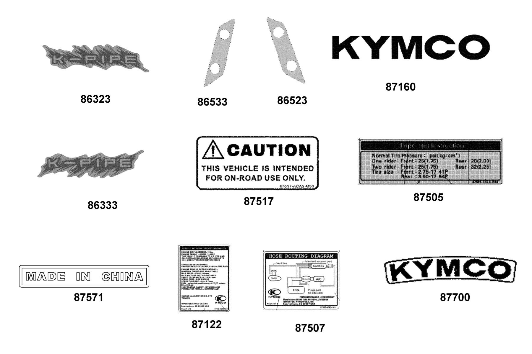 K-PIPE 125(2020) Emblem ● Stripe parts diagram