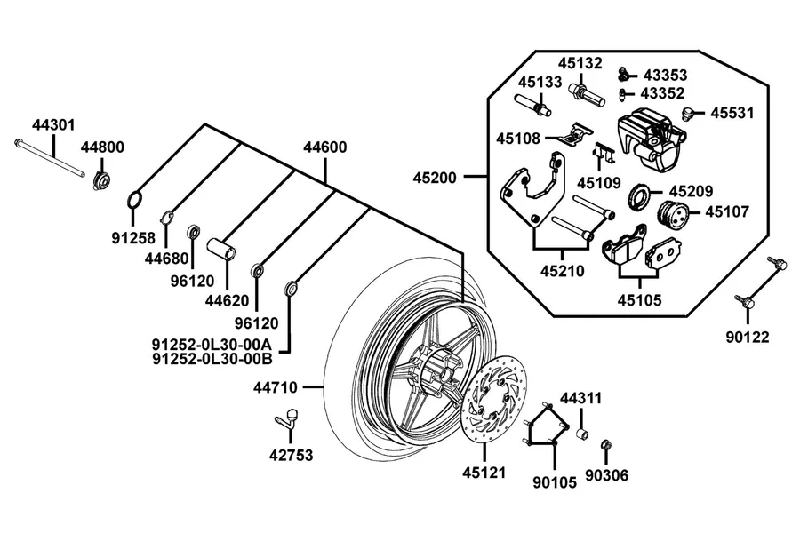 F07 Front Wheel parts diagram