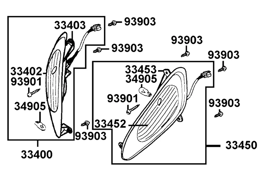 F18 Front Winker parts diagram