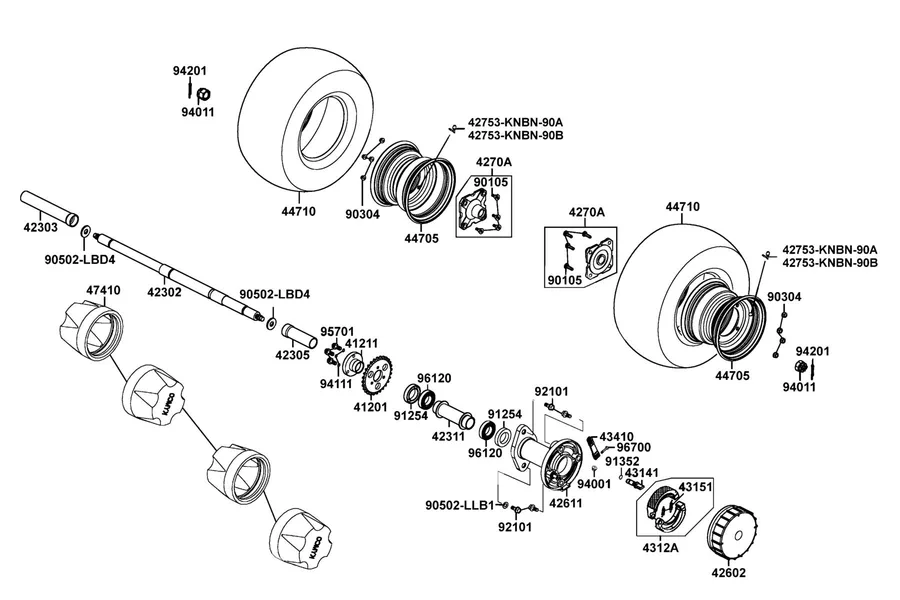 F07 Rear Wheel parts diagram