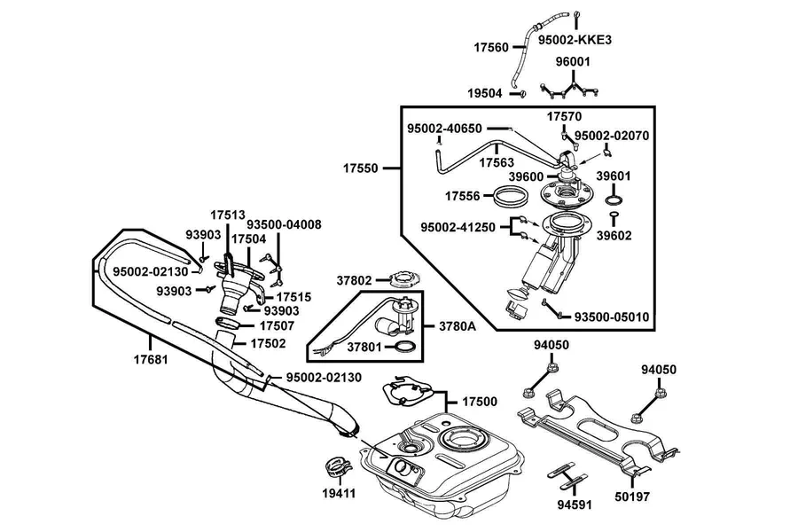 F10 Fuel Tank parts diagram