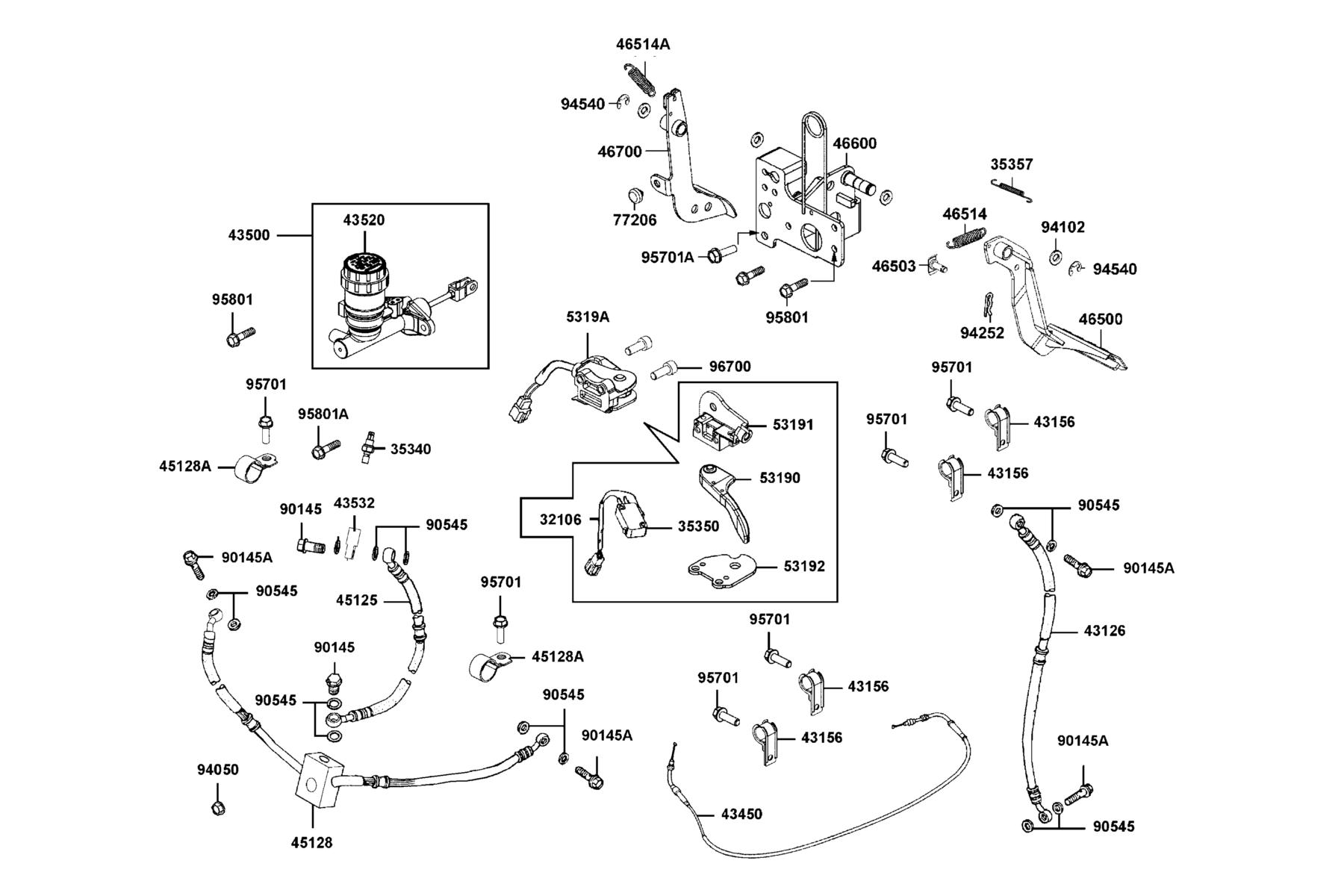 UXV Hose Assy Brk●Brake Assy Parking parts diagram
