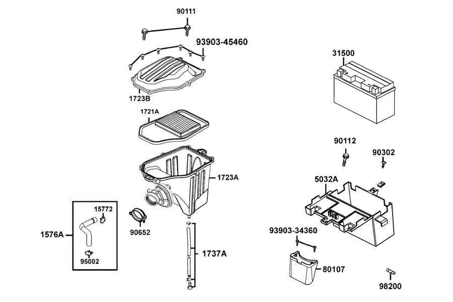 F14 Air Cleaner parts diagram