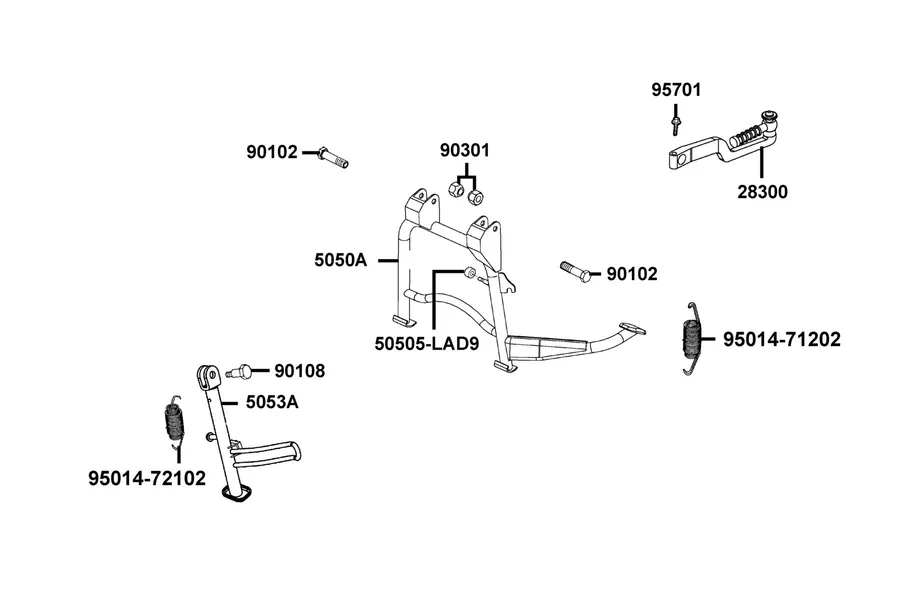 F15 Stand and Kick Starter Arm parts diagram